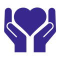heart in hand icon.